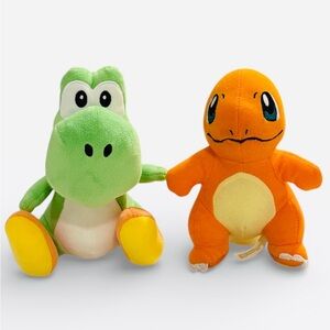 Nintendo & Pokémon Plush Lot - Yoshi (Mario) and Charmander Plushies - Clean!